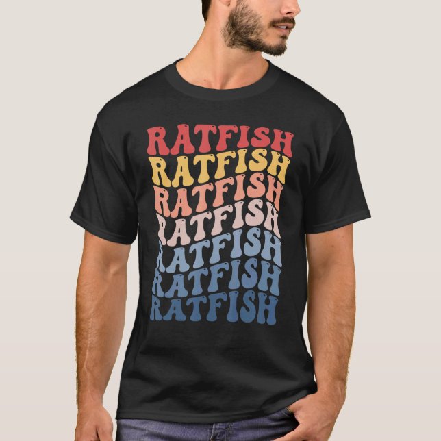 Råttfisk Groovy Retro Fisk T Shirt (Framsida)