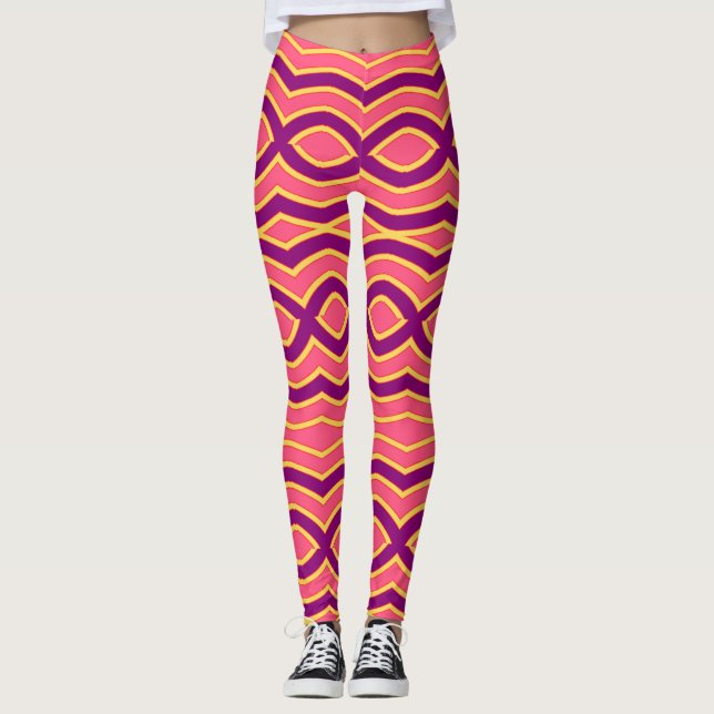 Ratti_Kreativ_Arts (över-utskrift), röd färg Leggings (Framsida)