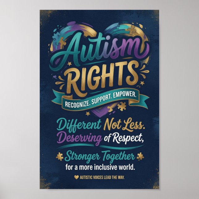 Rättigheter för autister poster (Framsidan)