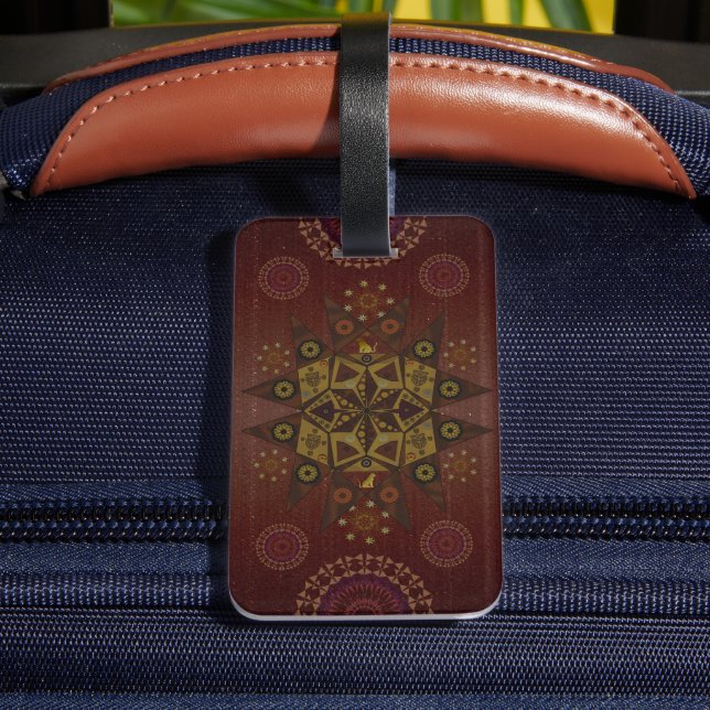 Rättighetsbeskyddaren Geo tantrum mandala Bagagebricka (Baksida Insitu 4)
