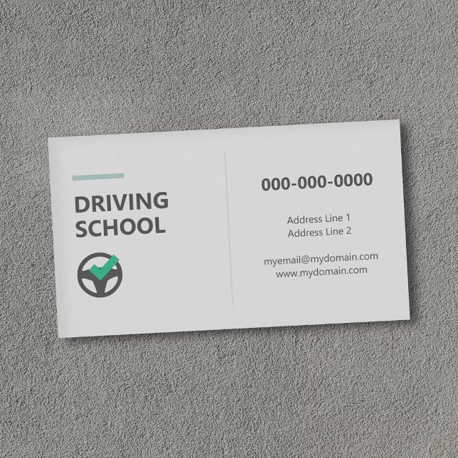 Rattikon - Körskola  Visitkort (Steering Wheel Icon - Driving School Business Card)