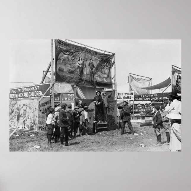 Rattlesnake Joe Sideshow, 1920-talet Poster (Framsidan)