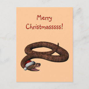 Rattlesnake med Santa Hat Helg Vykort