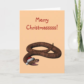 Rattlesnake med Santa Hat Helgkort