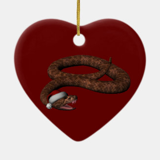 Rattlesnake med Santa Hat Julgransprydnad Keramik