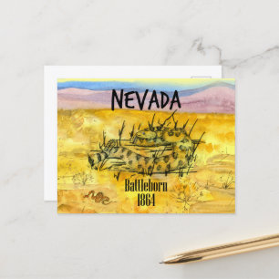 Rattlesnake Nevada Battleborn 1864 Desert Backe Vykort