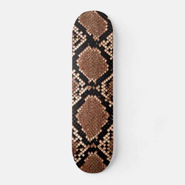 Rattlesnake Snake Skin Leather Faux Old School Skateboard Bräda 18 Cm (Framsida)