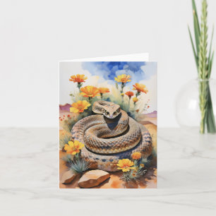 Rattlesnake Southwest Watercolor Kort