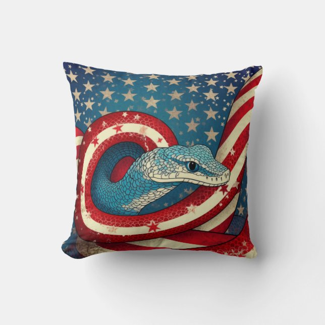 Rattlesnake Stars och stripes Kudde (Framsida)