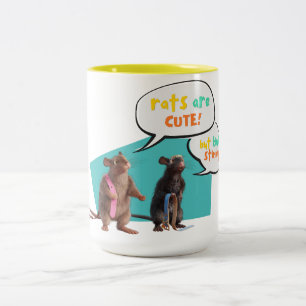 Råttor är cute men Kinda Stinky Två-Tonad Mugg