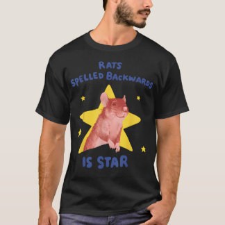 Råttor Baklänges Stavas Stjärna Rolig Rått-grapg T Shirt
