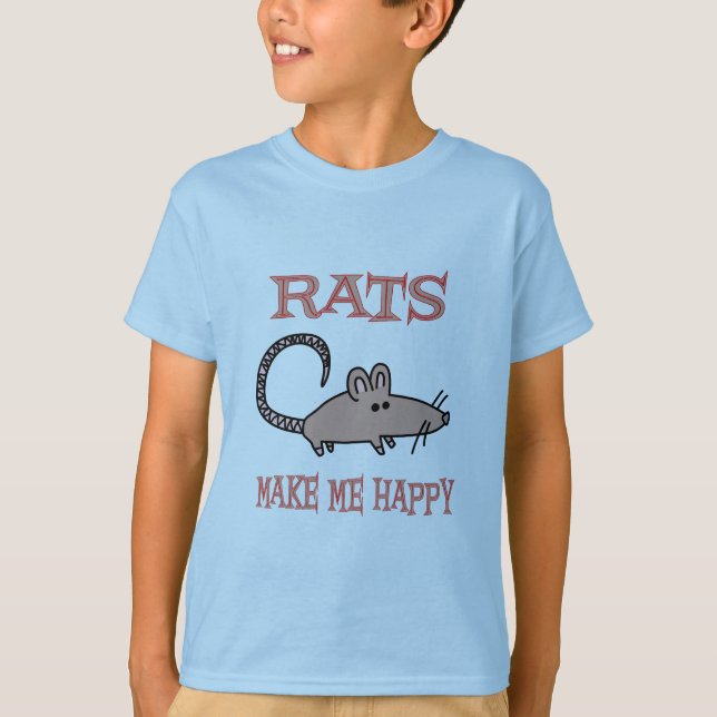 Råttor gör mig Lycklig T-shirt (Framsida)
