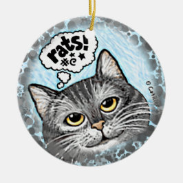 Råttor Katt prydnad Julgransprydnad Keramik