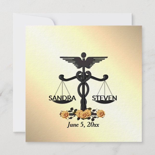 Rätts- och Medicinska Unionen Gul Rosa Inbjudningar (Baksida)