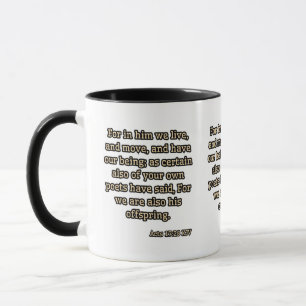Rättsakter 17:28 KJV Bible Verse Two-Tone Mugg