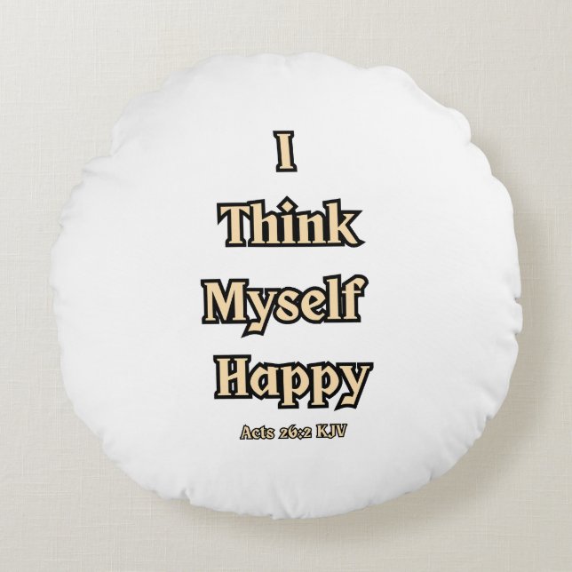 Rättsakter 26:2 KJV Bible Verse Quote Rund Kudde (Framsidan)