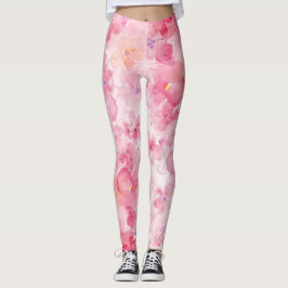 RÄTTSAKTER OM BLOMMAR FÖR rosa Leggings