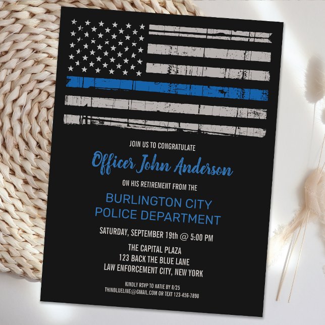 Rättshandhavande Pensionerad Polis Inbjudan (Skapare uppladdad)