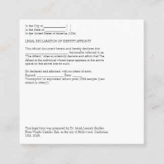 Rättslig försäkran om identifieringsförsäkran tilläggskort