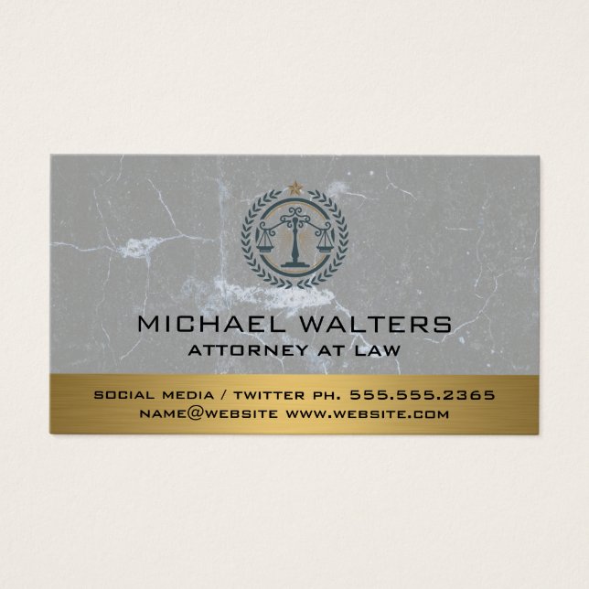 Rättslig Logotyp | Marble och Guld Visitkort (Framsidan)