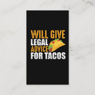 Rättslig rådgivning till Tacos mexikanska advoka Visitkort
