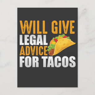 Rättslig rådgivning till Tacos Mexikanska advokate Vykort