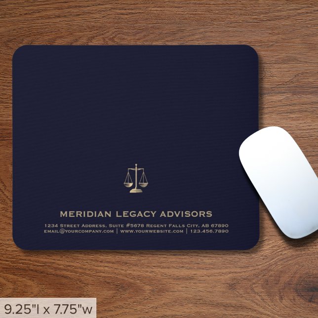 Rättslig rätt  flottan Blue och Guld Mousepad Musmatta (Skapare uppladdad)