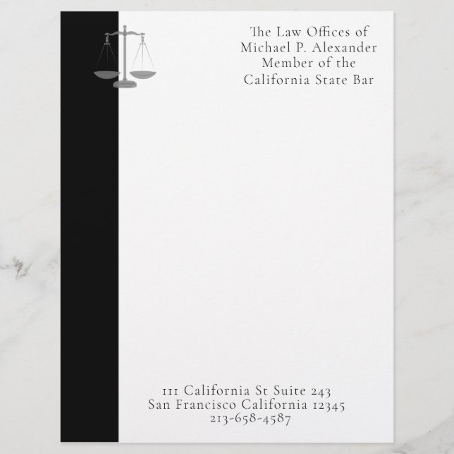 Rättslig skala brevhuvud (Framsida)