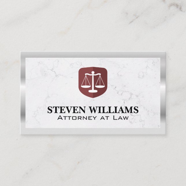 Rättslig skala | Marble | METALL GRÄNS Visitkort (Framsida)