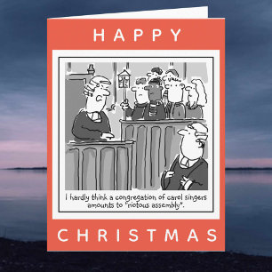 Rättsliga advokater rolig domstol karikatyr jul kort