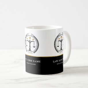 Rättsliga Logotypen Black White Guld Kaffemugg
