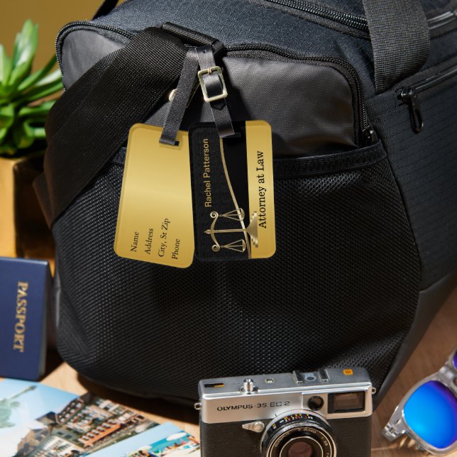 Rättsliga skalor | Lag | Advokat Bagagebricka (Fram & Baksida)