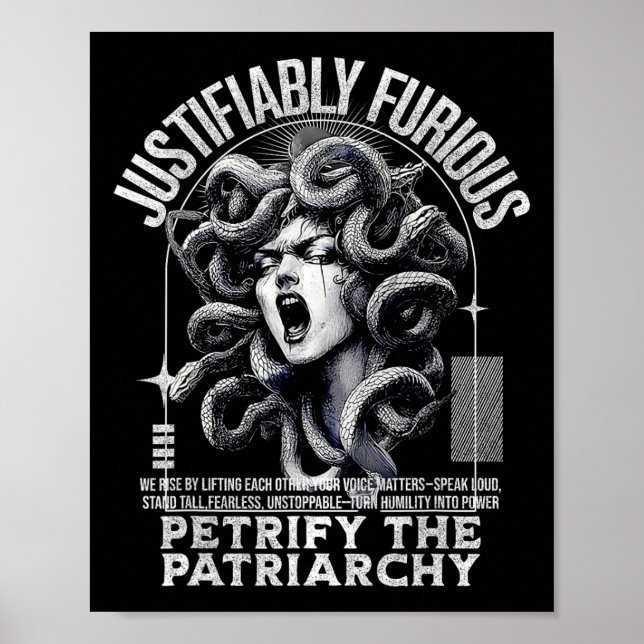 Rättsligt sett ren Medusa Grekisk mytologi Feminis Poster (Framsidan)