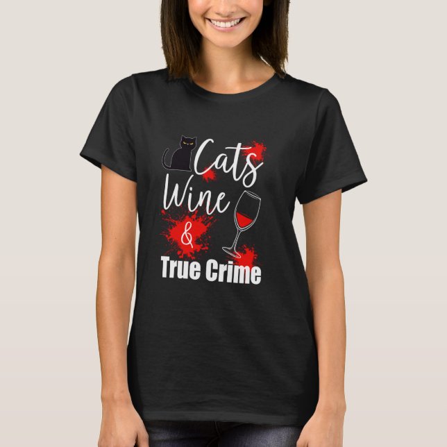 Rättsmedicinsk kattälskare vin t shirt (Framsida)