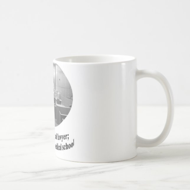 Rättssalplats med advokatcitationstecken kaffemugg (Höger)
