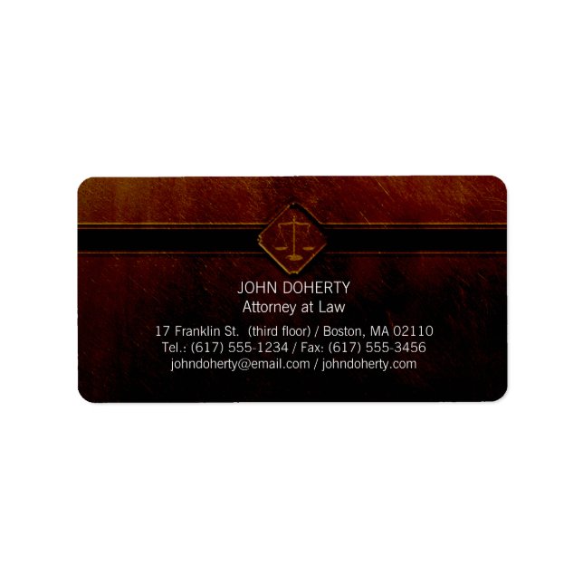 Rättsskipning - etikett adressetikett (Framsidan)