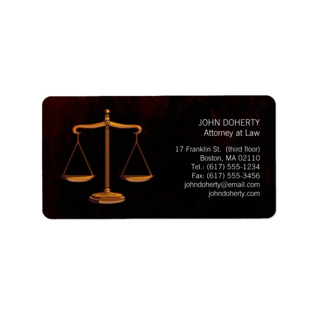 Rättsskipning - etikett adressetikett (Framsidan)