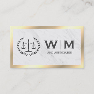 Rättsskipning i Monogram Marble Guld Gräns Visitkort