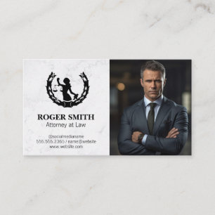 Rättssystemets Logotyp Affärsman Lawyer Visitkort