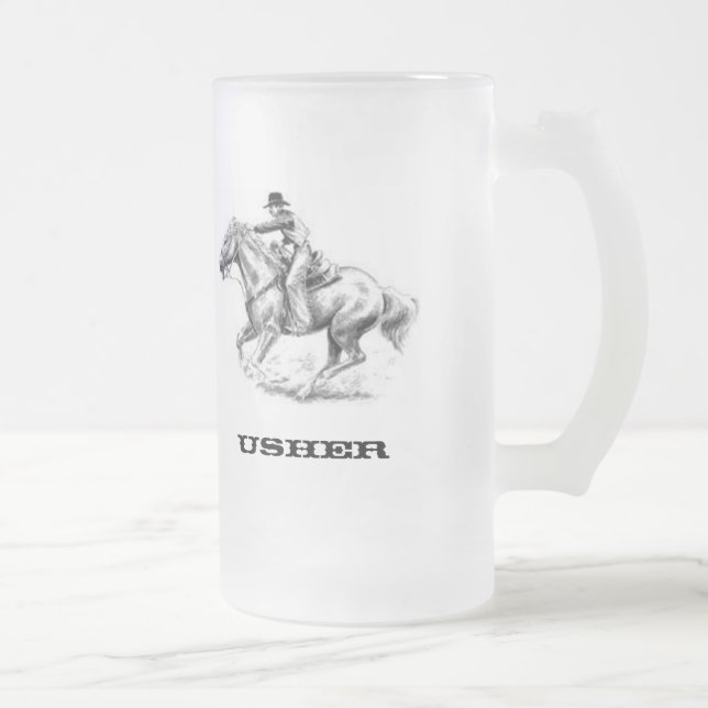 Rättstjänare frostat westernt bröllop ölglas (Höger)