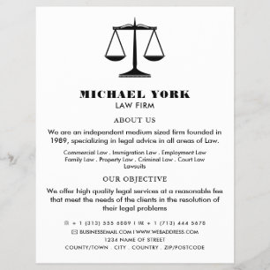 Rättsväsendets skala, reklamen för juridiska tjäns reklamblad