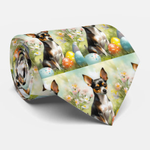 Råttterrier med påskägg Semester Slips