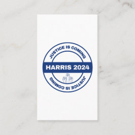 Rättvisa är på väg | Kamala harris Walz Val Visitkort