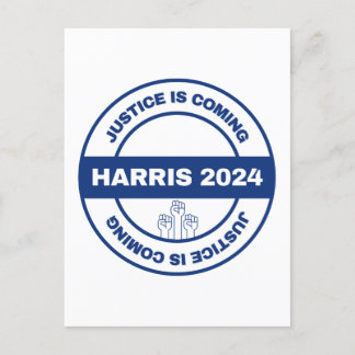 Rättvisa är på väg | Kamala harris Walz Val Vykort