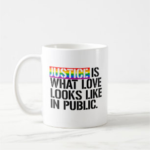 Rättvisa är vad kärleklooks gillar i allmänhet kaffemugg