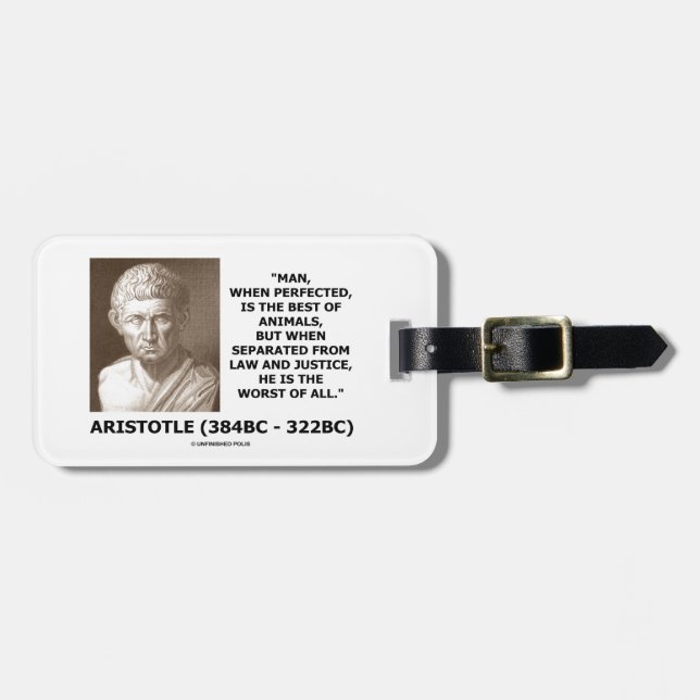 Rättvisa för Aristotle man görad perfekt bäst Bagagebricka (Horisontell Framsida)