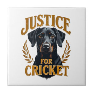 Rättvisa För Cricket Vintage Hund Minnes Typografi Kakelplatta