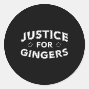 Rättvisa För Gingers Roliga Rödhåriga Irländska Sk Runt Klistermärke