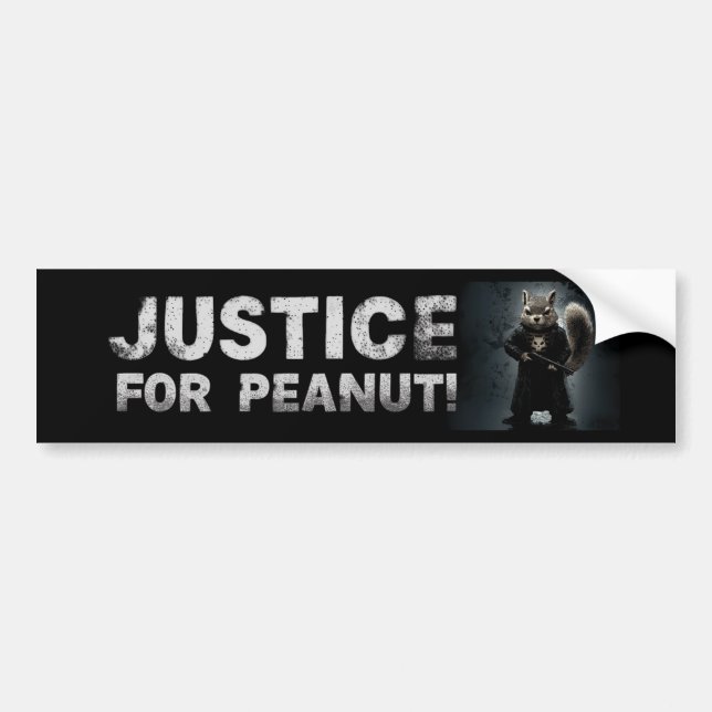 Rättvisa för Peanut, ekorren BUMPER STICKER Bildekal (Framsidan)