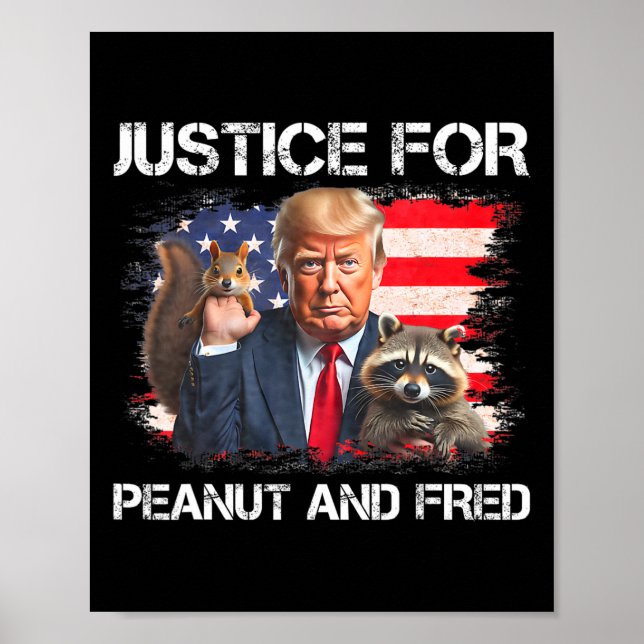 Rättvisa för Peanut Squirrel Fred Raccoon Vote Tru Poster (Framsidan)
